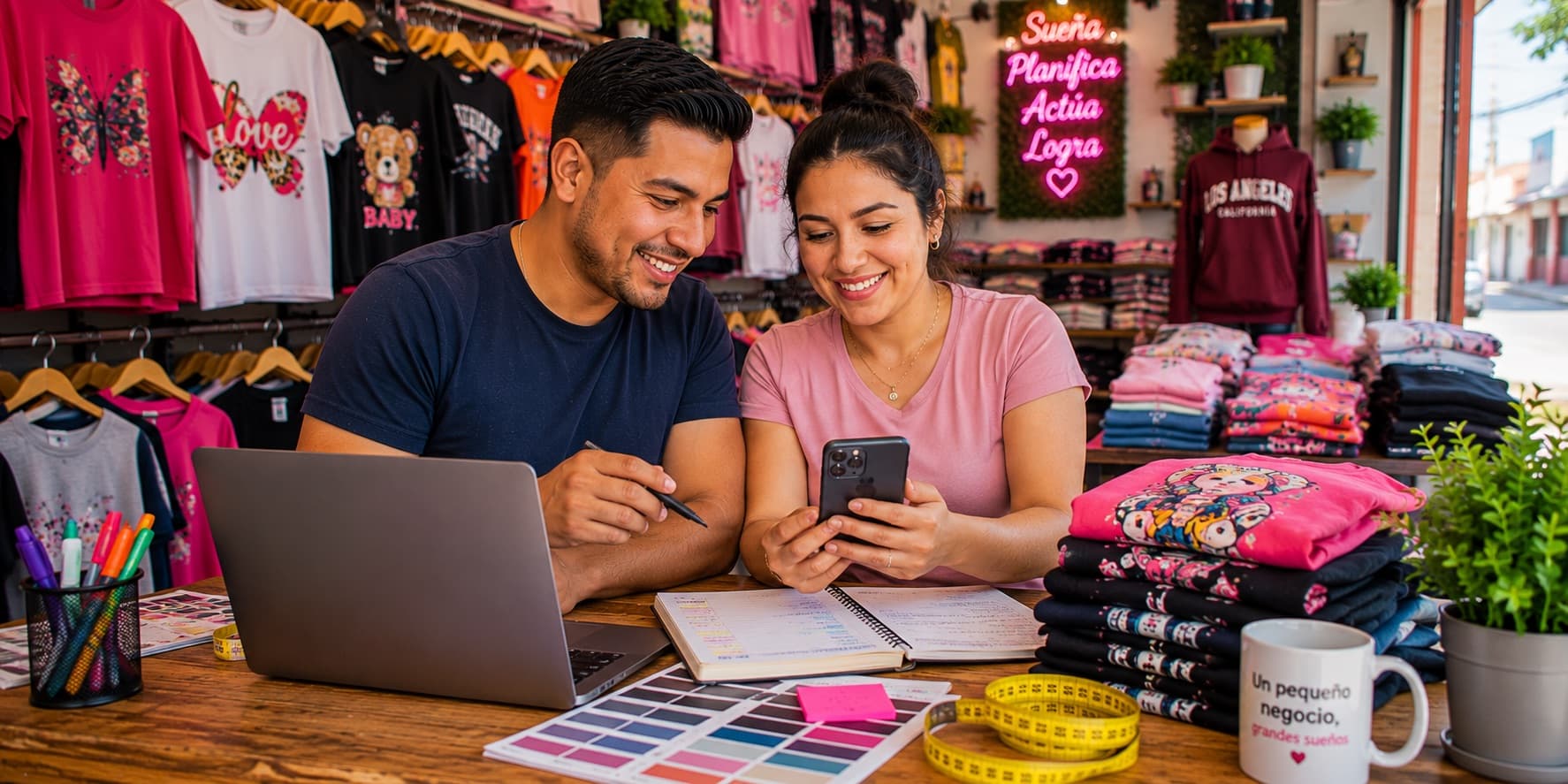 Emprendedores fabricantes gestionando su negocio